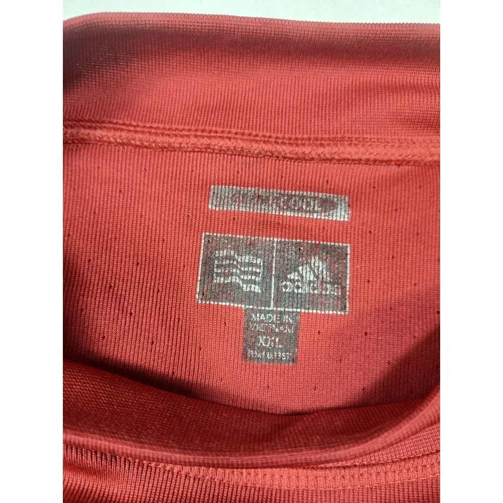 Adidas Shirt Mens XXL Red Climacool Athleisure Lounge Wear Performance Crew Neck